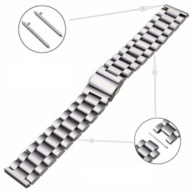 Метална верижка Ka Digital 22mm за Huawei Watch 3/GT/GT2/GT2 Pro , Smasung Galaxy Watch 3, Samsung Gear 3 Frontier, Сребриста