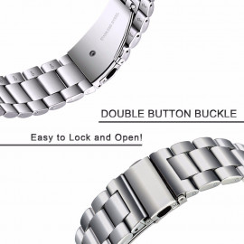 Метална верижка Ka Digital 22mm за Huawei Watch 3/GT/GT2/GT2 Pro , Smasung Galaxy Watch 3, Samsung Gear 3 Frontier, Сребриста