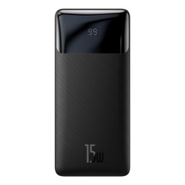 Външна батерия Baseus, 10000 mAh, 15W, fast charge, 2хUSB/USB-C, LED дисплей, PPBD050001, Черна
