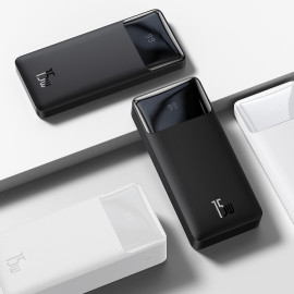 Външна батерия Baseus, 10000 mAh, 15W, fast charge, 2хUSB/USB-C, LED дисплей, PPBD050001, Черна