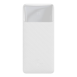 Външна батерия Baseus, 10000 mAh, 20W, fast charge, 2хUSB/USB-C, LED дисплей, PPBD050002, Бяла