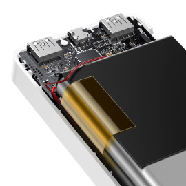 Външна батерия Baseus, 10000 mAh, 20W, fast charge, 2хUSB/USB-C, LED дисплей, PPBD050002, Бяла