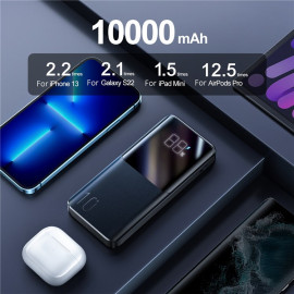 Външна батерия JOYROOM, 10000 mAh, 22,5W, Power Delivery, Quick Charge, 2хUSB/USB-C, LED дисплей, JR-QP191, Черна