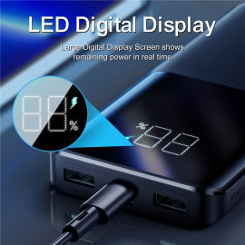 Външна батерия JOYROOM, 10000 mAh, 22,5W, Power Delivery, Quick Charge, 2хUSB/USB-C, LED дисплей, JR-QP191, Черна
