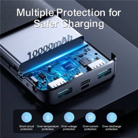 Външна батерия JOYROOM, 10000 mAh, 22,5W, Power Delivery, Quick Charge, 2хUSB/USB-C, LED дисплей, JR-QP191, Черна