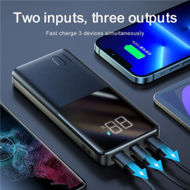 Външна батерия JOYROOM, 10000 mAh, 22,5W, Power Delivery, Quick Charge, 2хUSB/USB-C, LED дисплей, JR-QP191, Черна