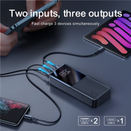 Външна батерия JOYROOM, 20000 mAh, 22,5W, Power Delivery, Quick Charge, 2хUSB/USB-C, LED дисплей, JR-QP192, Черна