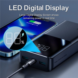 Външна батерия JOYROOM, 20000 mAh, 22,5W, Power Delivery, Quick Charge, 2хUSB/USB-C, LED дисплей, JR-QP192, Черна