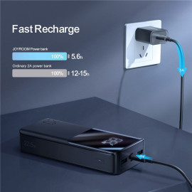 Външна батерия JOYROOM, 20000 mAh, 22,5W, Power Delivery, Quick Charge, 2хUSB/USB-C, LED дисплей, JR-QP192, Черна