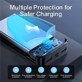 Външна батерия JOYROOM, 20000 mAh, 22,5W, Power Delivery, Quick Charge, 2хUSB/USB-C, LED дисплей, JR-QP192, Черна