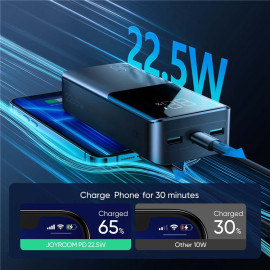 Външна батерия JOYROOM, 30000 mAh, 22,5W, Power Delivery, Quick Charge, 2хUSB/USB-C, LED дисплей, JR-QP193, Черна