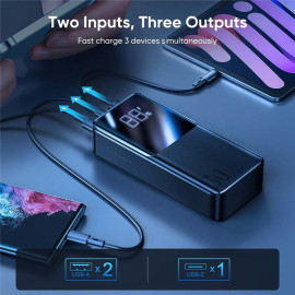 Външна батерия JOYROOM, 30000 mAh, 22,5W, Power Delivery, Quick Charge, 2хUSB/USB-C, LED дисплей, JR-QP193, Черна