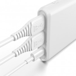 Външна батерия Dudao, 10000 mAh, 20W, Power Delivery, Quick Charge, Qi бързо зареждане, 2хUSB/USB-C, K12PQ_W, Бяла