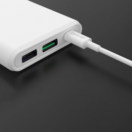 Външна батерия Dudao, 10000 mAh, 20W, Power Delivery, Quick Charge, Qi бързо зареждане, 2хUSB/USB-C, K12PQ_W, Бяла