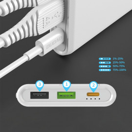 Външна батерия Dudao, 10000 mAh, 20W, Power Delivery, Quick Charge, Qi бързо зареждане, 2хUSB/USB-C, K12PQ_B, Черна