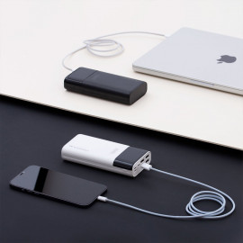 Външна батерия Wozinsky, 30000mAh, с 4x USB, с дисплей, 4A, Черна