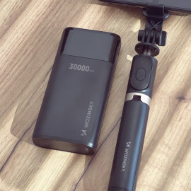 Външна батерия Wozinsky, 30000mAh, с 4x USB, с дисплей, 4A, Черна