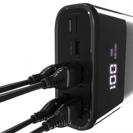Външна батерия Wozinsky, 30000mAh, с 4x USB, с дисплей, 4A, Черна