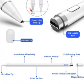 Писалка стилус KaDigital Premium Active Stylus Pen за таблет и телефон, Черна