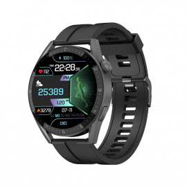 Смарт Часовник KA Digital DT3 Plus, BT разговори, EKG, Пулс,Метална верижка, Допълнителна каишка, Черен