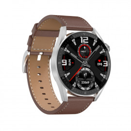 Смарт Часовник KA Digital DT3 Plus, BT разговори, EKG, Пулс, Кожена верижка, Допълнителна каишка, Сребрист