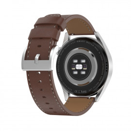 Смарт Часовник KA Digital DT3 Plus, BT разговори, EKG, Пулс, Кожена верижка, Допълнителна каишка, Сребрист