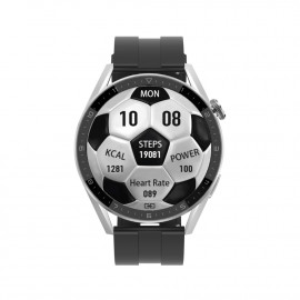 Смарт Часовник KA Digital DT3 Plus, BT разговори, EKG, Пулс, Кожена верижка, Допълнителна каишка, Сребрист