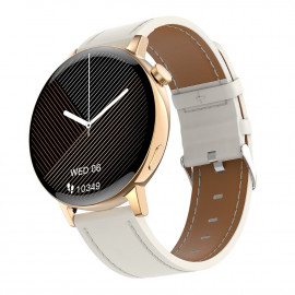 Смарт Часовник KA Digital GT3 mini, NFC, BT разговори, EKG, Пулс, Кожена каишка, Допълнителна каишка, Златист