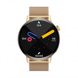 Смарт Часовник KA Digital GT3 mini, NFC, BT разговори, EKG, Пулс, Метална верижка, Допълнителна каишка, Златист