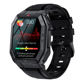 Военен часовник KA DIGITAL K55, 1.85” UltraVision, Bluetooth обаждане, AI гласов асистент, Анти-Шок, Мулти спортове, Мониторинг на здравето, Известия, Mетеорологично време, Black