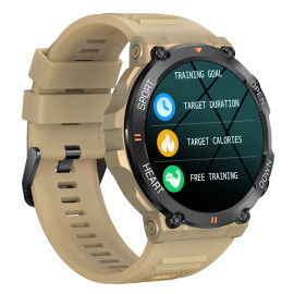 Военен часовник KA DIGITAL K56 Pro ,Bluetooth обаждане, 1.39” Ultra Smooth Touch HD LCD, AI гласов асистент, 100+ спортни режима, Здравен монитор, Висока автономия, Earth Yellow