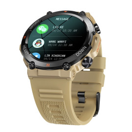 Военен часовник KA DIGITAL K56 Pro ,Bluetooth обаждане, 1.39” Ultra Smooth Touch HD LCD, AI гласов асистент, 100+ спортни режима, Здравен монитор, Висока автономия, Earth Yellow