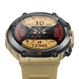 Военен часовник KA DIGITAL K56 Pro ,Bluetooth обаждане, 1.39” Ultra Smooth Touch HD LCD, AI гласов асистент, 100+ спортни режима, Здравен монитор, Висока автономия, Earth Yellow