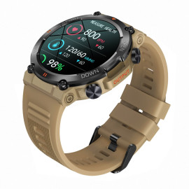 Военен часовник KA DIGITAL K56 Pro ,Bluetooth обаждане, 1.39” Ultra Smooth Touch HD LCD, AI гласов асистент, 100+ спортни режима, Здравен монитор, Висока автономия, Earth Yellow