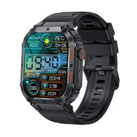 Военен часовник KA DIGITAL K57 Pro, 1.96” UltraVision, Bluetooth обаждане, AI гласов асистент, Анти-Шок, Мулти спортове, Мониторинг на здравето, Известия, Mетеорологично време, Black