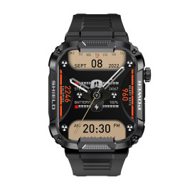 Военен часовник KA DIGITAL K66, 1.85” UltraVision, Bluetooth обаждане, Анти-Шок, Мулти спортове, Мониторинг на здравето, Известия, Black