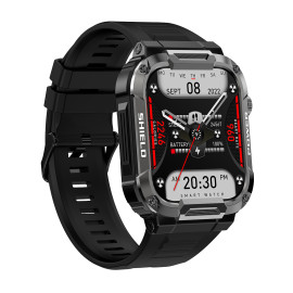 Военен часовник KA DIGITAL K66, 1.85” UltraVision, Bluetooth обаждане, Анти-Шок, Мулти спортове, Мониторинг на здравето, Известия, Black