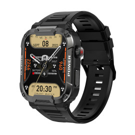Военен часовник KA DIGITAL K66, 1.85” UltraVision, Bluetooth обаждане, Анти-Шок, Мулти спортове, Мониторинг на здравето, Известия, Black
