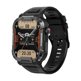 Военен часовник KA DIGITAL K66, 1.85” UltraVision, Bluetooth обаждане, Анти-Шок, Мулти спортове, Мониторинг на здравето, Известия, Black