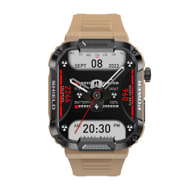 Военен часовник KA DIGITAL K66, 1.85” UltraVision, Bluetooth обаждане, Анти-Шок, Мулти спортове, Мониторинг на здравето, Известия, Earth Yellow