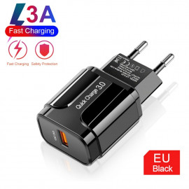 Мрежово зарядно KA Digital LZ-023 USB Бързо зареждане  QC3.0, 3А MAX, Бял