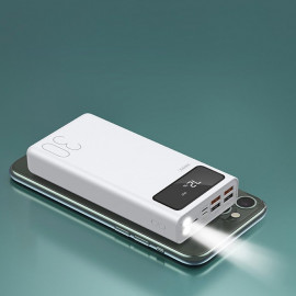 Външна батерия Remax Mengine Power Bank, 4 x USB, 30000 mAh, 2,1A, Бяла