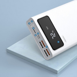 Външна батерия Remax Mengine Power Bank, 4 x USB, 30000 mAh, 2,1A, Бяла