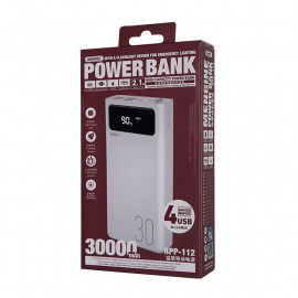 Външна батерия Remax Mengine Power Bank, 4 x USB, 30000 mAh, 2,1A, Бяла
