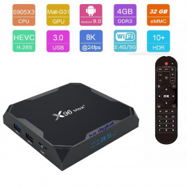 Мултимедиен плеър KADigital® X96 MAX Plus Amlogic 905X3 Smart TV Box Android 9 8K 4GB Ram, 32GB памет 2.4G/5G WIFI USB 3.0